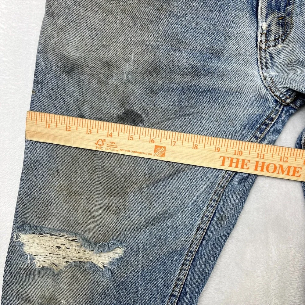 VTG Levi's 505 Regular Fit Straight Leg Jeans‎ Men's Denim Distressed - 34X30.5